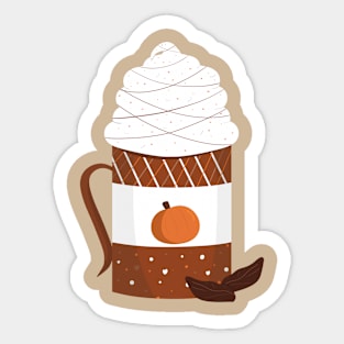 Fall Time Coffee with Whipped Cream Sticker